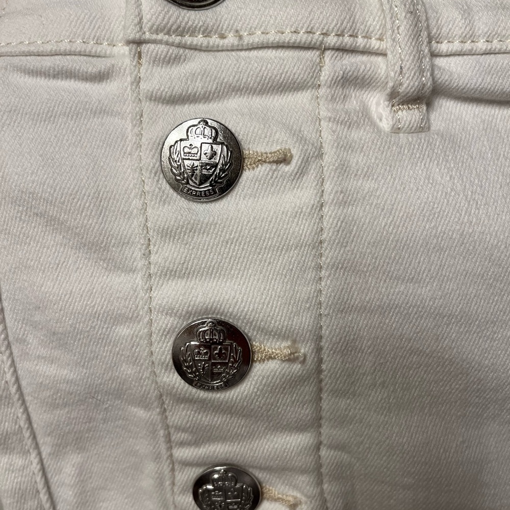 White Bell Bottom Jeans with Sailor Button Detail (6-short) - Picture 3 of 6